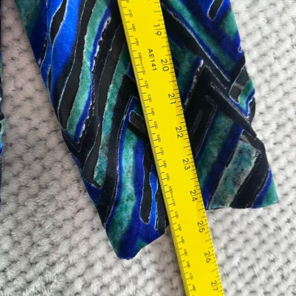 Chicos Cardigan Women 3 XL/16 Blue Abstract Velvet Burn-Out Sheer Open Front - Picture 11 of 13